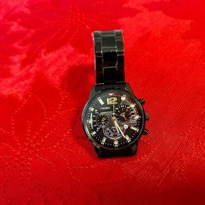 Men’s Watch Black + Gold Accents NEW